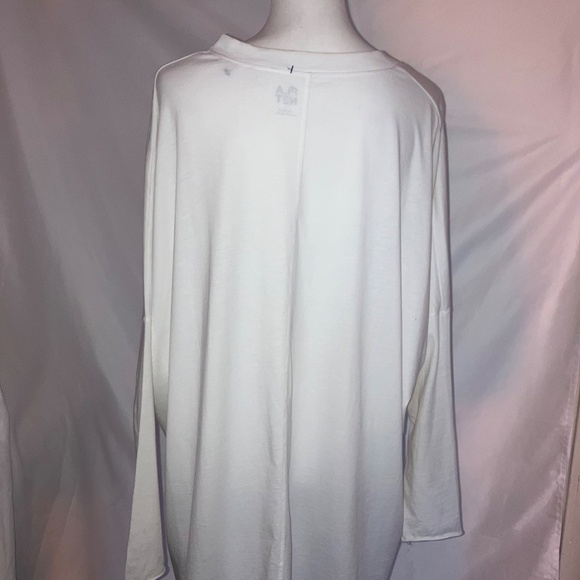 PLANET White Drop Sleeve V Neck Blouse One Size - Picture 3 of 4
